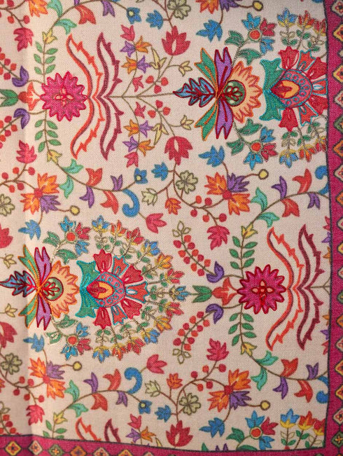 Women's Printed Aari Embroidery Wool Stole
